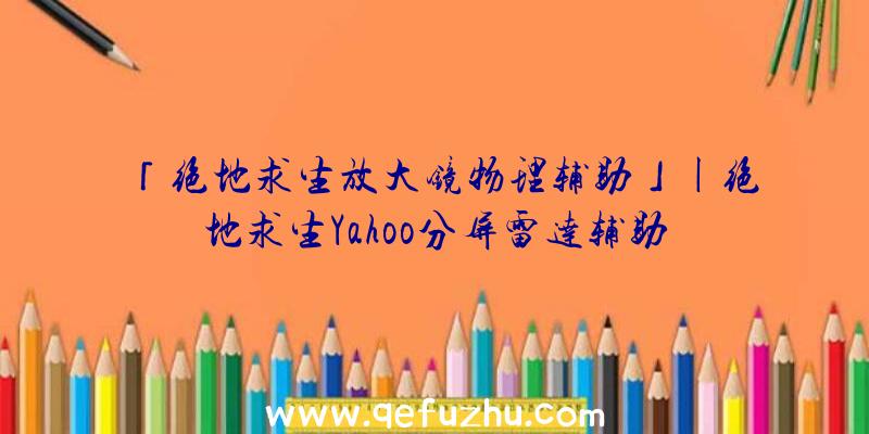 「绝地求生放大镜物理辅助」|绝地求生Yahoo分屏雷达辅助